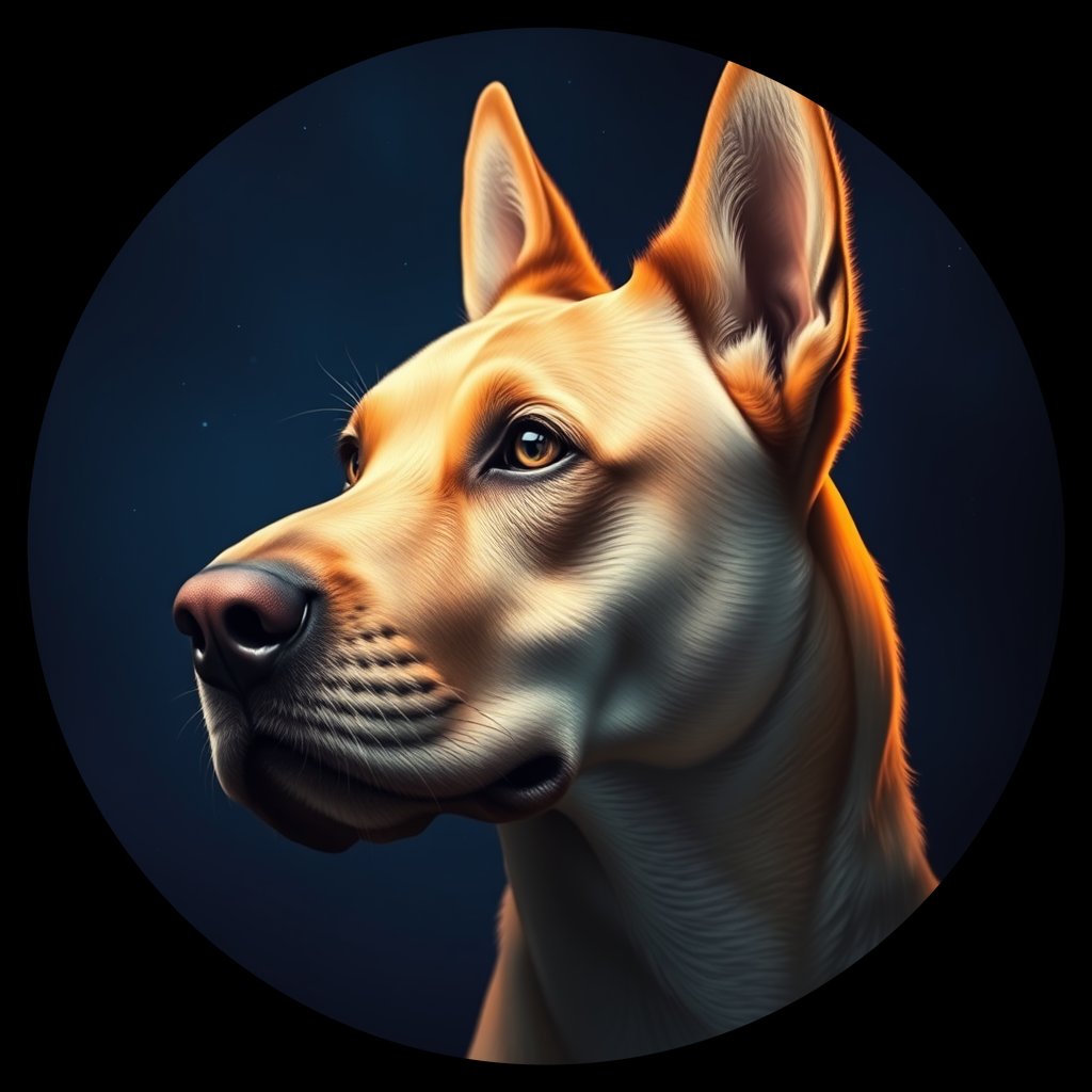 Cosmic medallion portrait of SLOV_SLOV_10SL, a Village Dog Slovakia