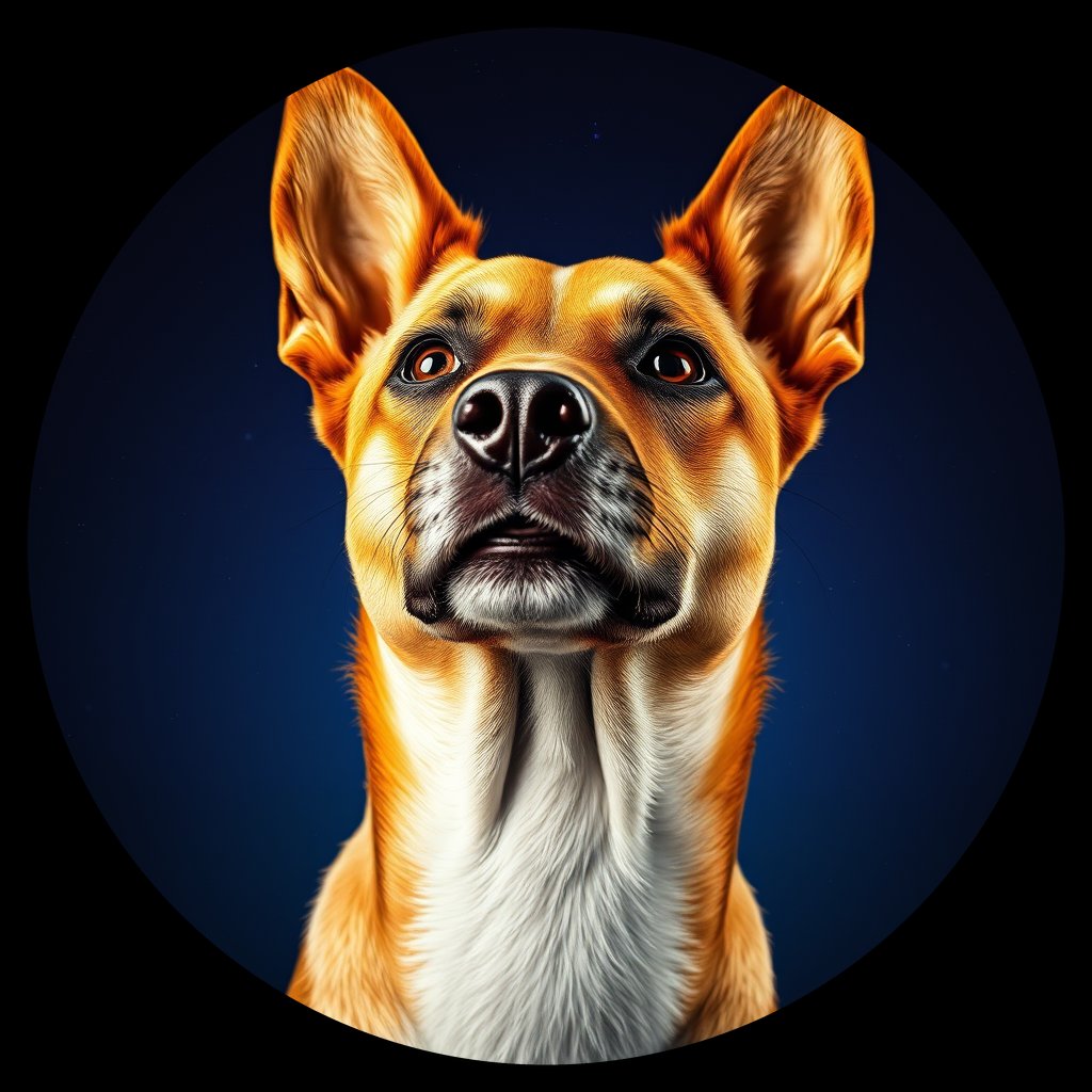 Cosmic medallion portrait of SLOV_SLOV_11SL, a Village Dog Slovakia