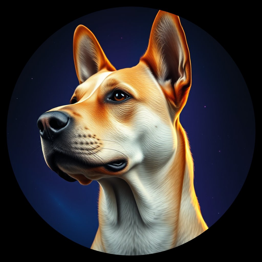 Cosmic medallion portrait of SLOV_SLOV_12SL, a Village Dog Slovakia