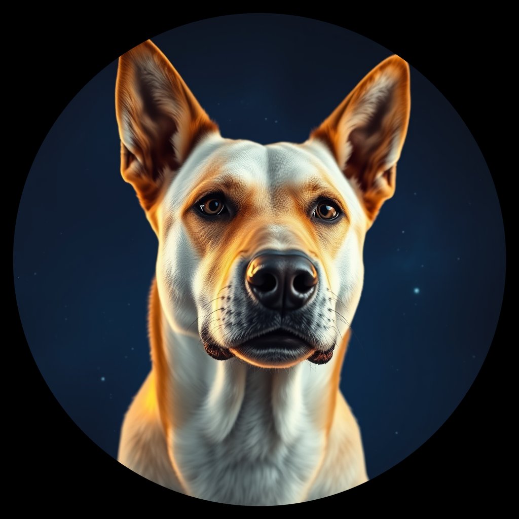 Cosmic medallion portrait of SLOV_SLOV_13SL, a Village Dog Slovakia