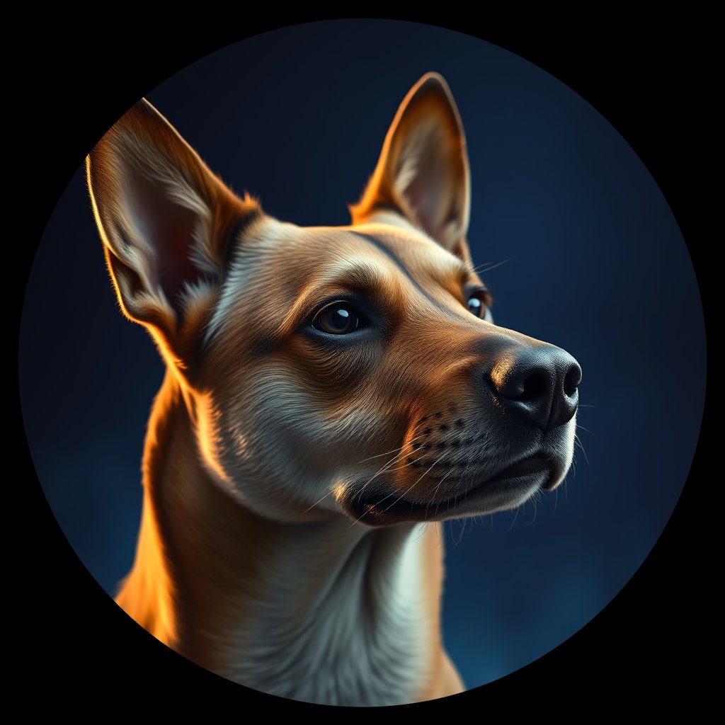 Cosmic medallion portrait of SLOV_SLOV_14SL, a Village Dog Slovakia