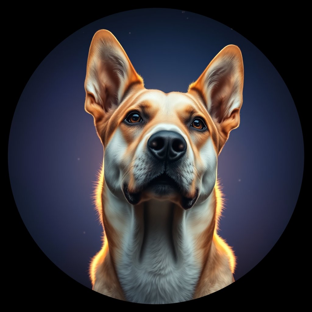 Cosmic medallion portrait of SLOV_SLOV_2SL, a Village Dog Slovakia