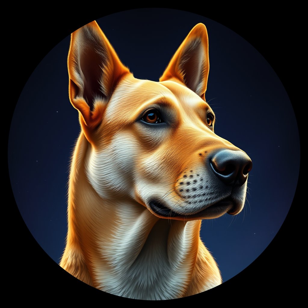 Cosmic medallion portrait of SLOV_SLOV_5SL, a Village Dog Slovakia