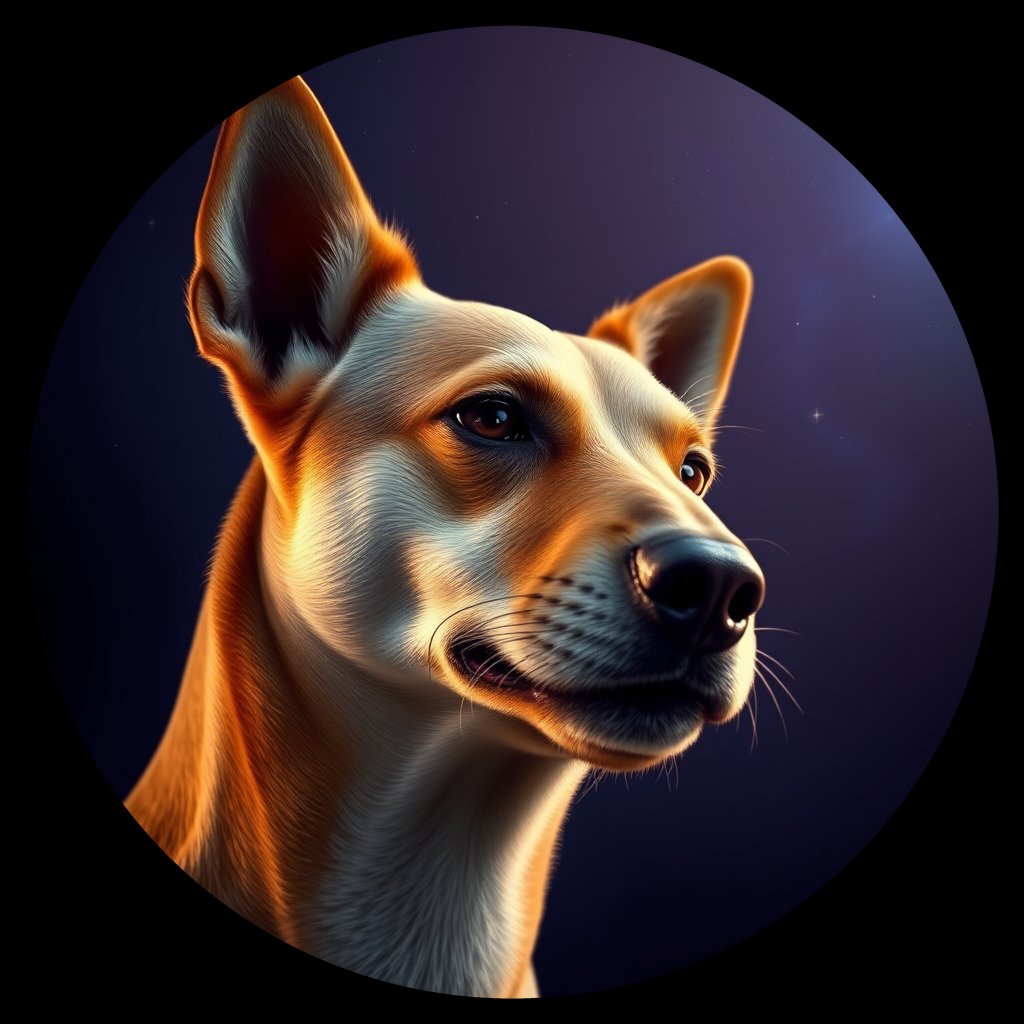 Cosmic medallion portrait of SLOV_SLOV_6SL, a Village Dog Slovakia