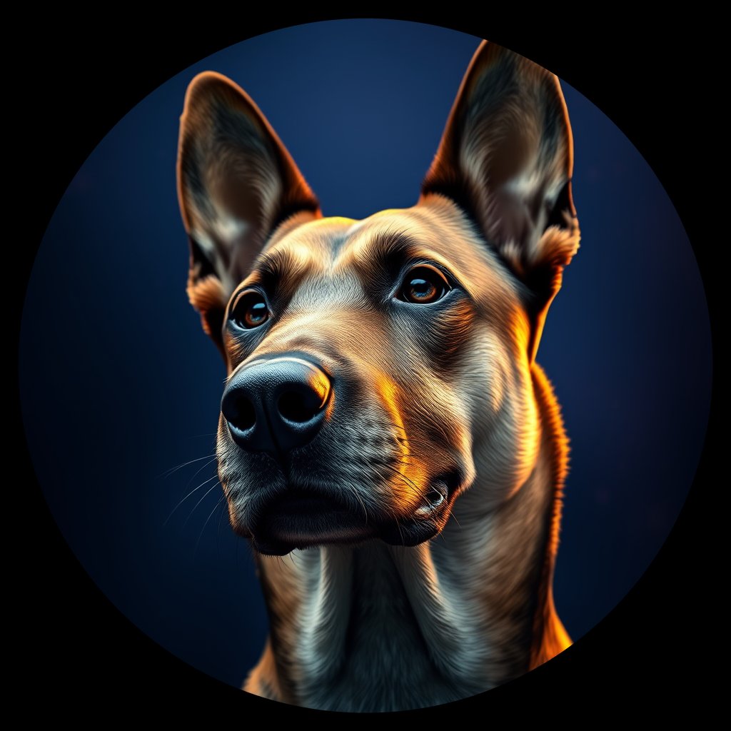Cosmic medallion portrait of SLOV_SLOV_7SL, a Village Dog Slovakia