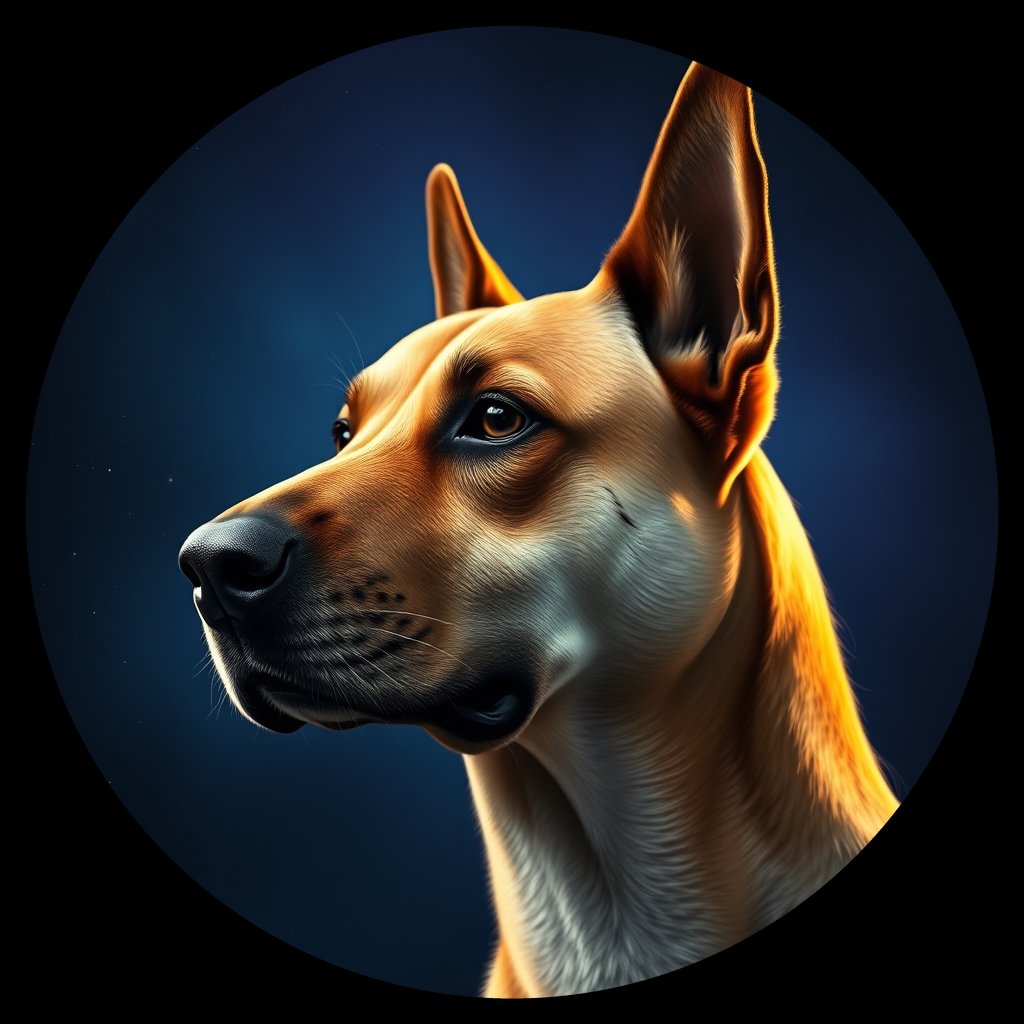 Cosmic medallion portrait of SLOV_SLOV_8SL, a Village Dog Slovakia