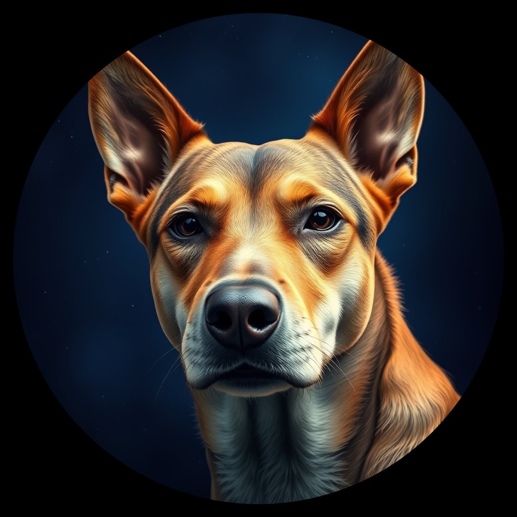 Cosmic medallion portrait of SLOV_SLOV_9SL, a Village Dog Slovakia