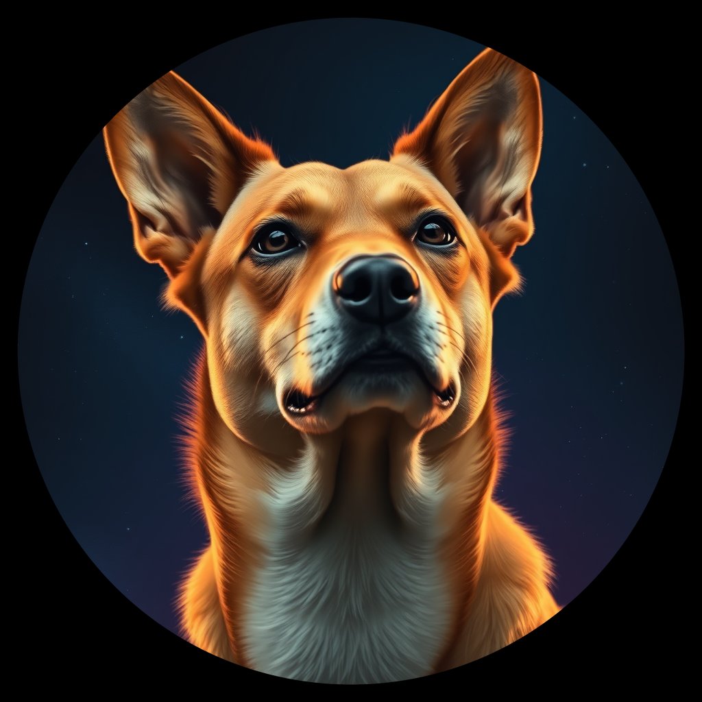 Cosmic medallion portrait of SOUTH_138.4, a Dingo South