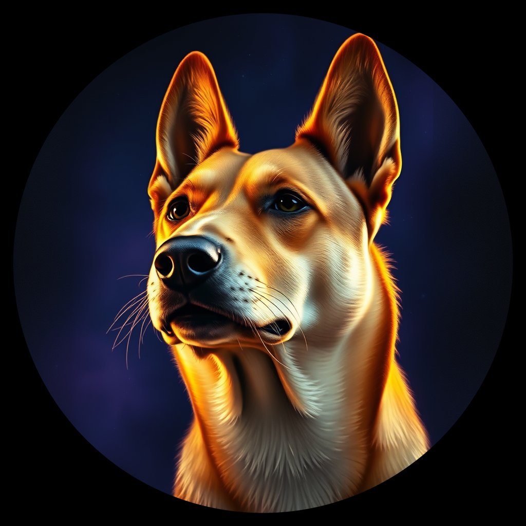 Cosmic medallion portrait of SOUTH_207.2, a Dingo South