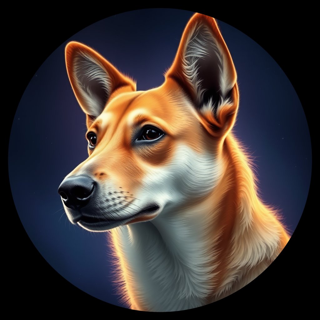 Cosmic medallion portrait of SOUTH_209.3, a Dingo South