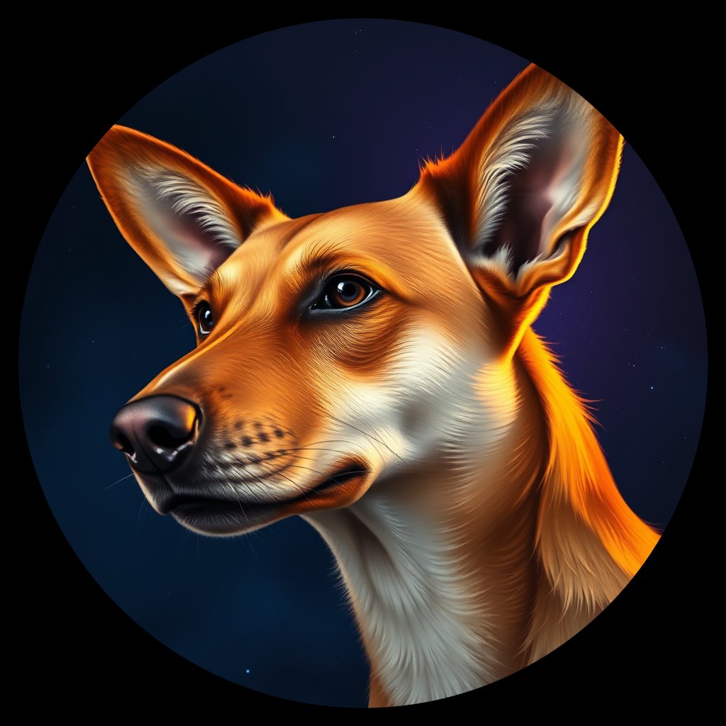 Cosmic medallion portrait of SOUTH_214.4, a Dingo South