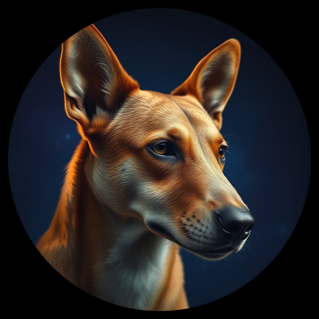 Cosmic medallion portrait of SOUTH_64.3, a Dingo South