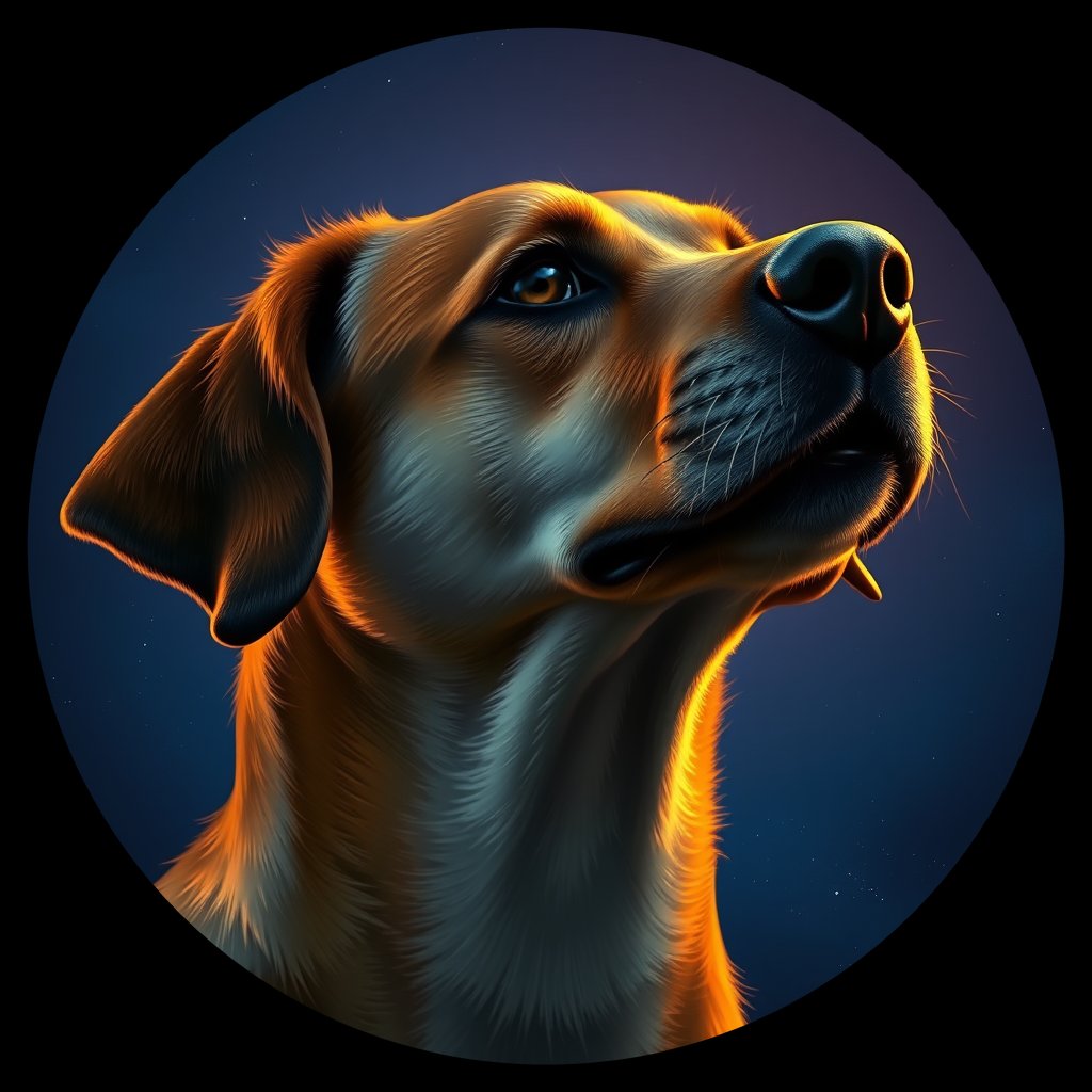 Cosmic medallion portrait of SOUTH_85.1, a Dingo South