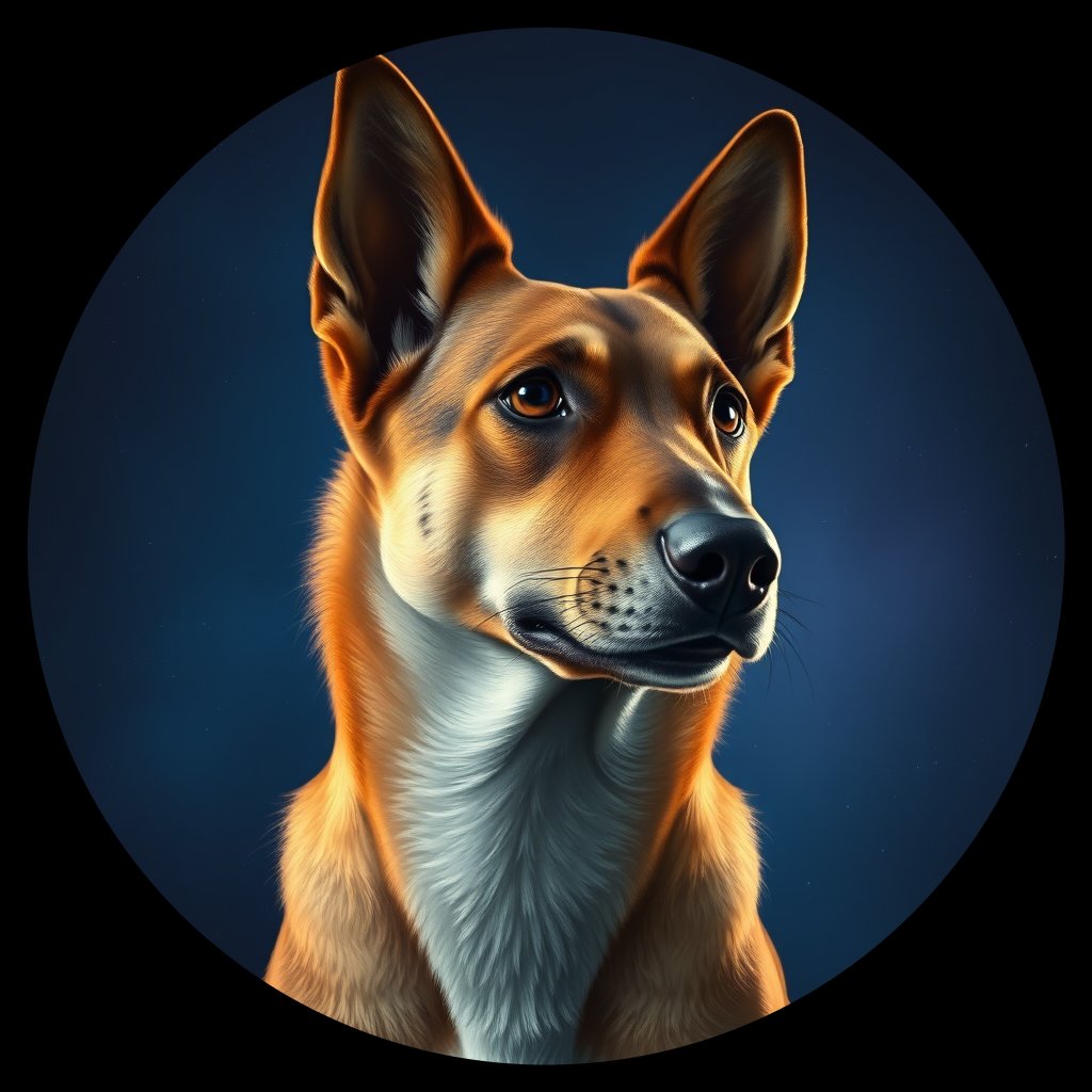 Cosmic medallion portrait of SOUTH_86.1, a Dingo South