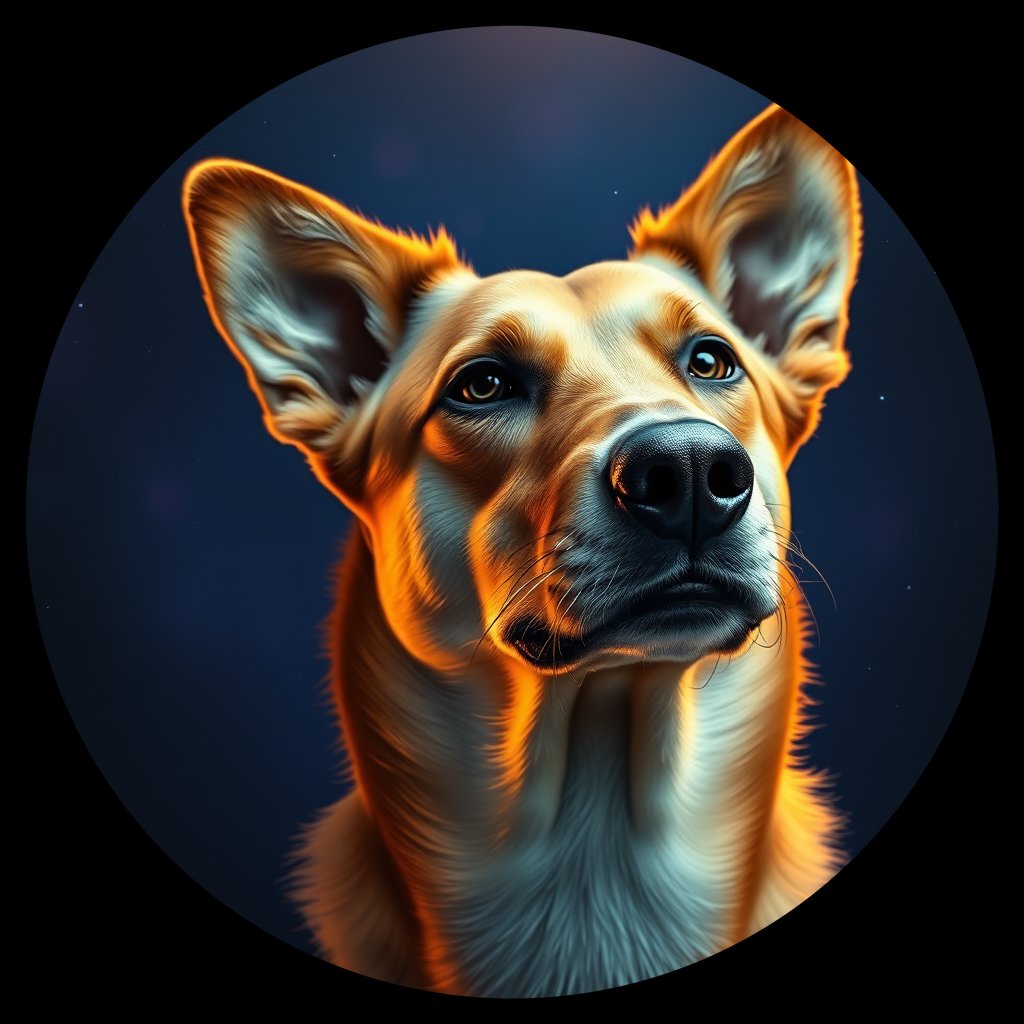 Cosmic medallion portrait of SOUTH_89.3, a Dingo South