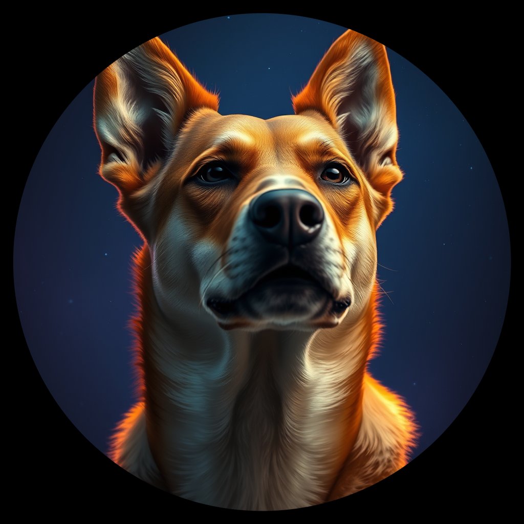 Cosmic medallion portrait of SOUTH_95.4, a Dingo South