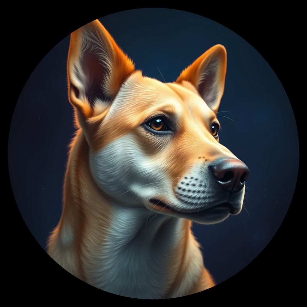 Cosmic medallion portrait of SOUTH_Kosci3, a Dingo South