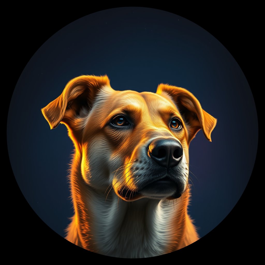 Cosmic medallion portrait of SOUTH_cd031, a Dingo South