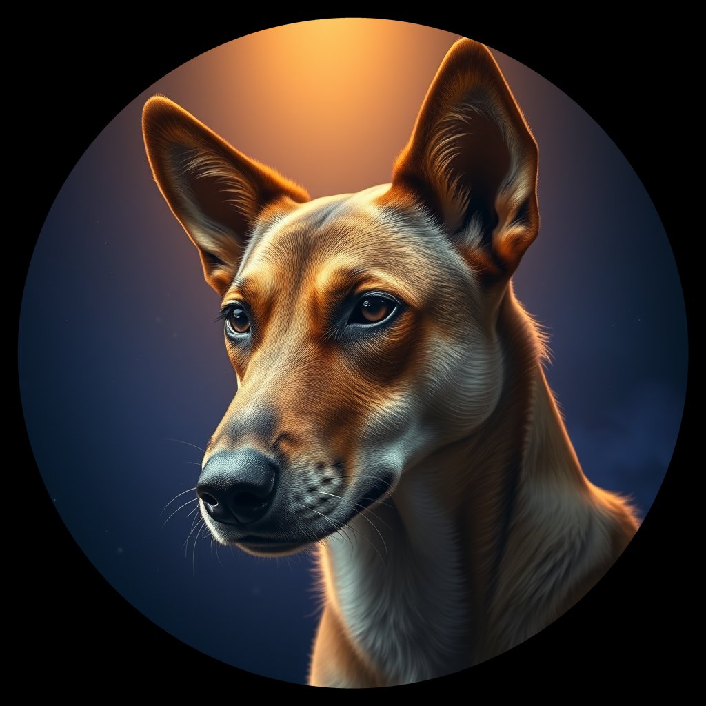 Cosmic medallion portrait of SOUTH_cd179, a Dingo South