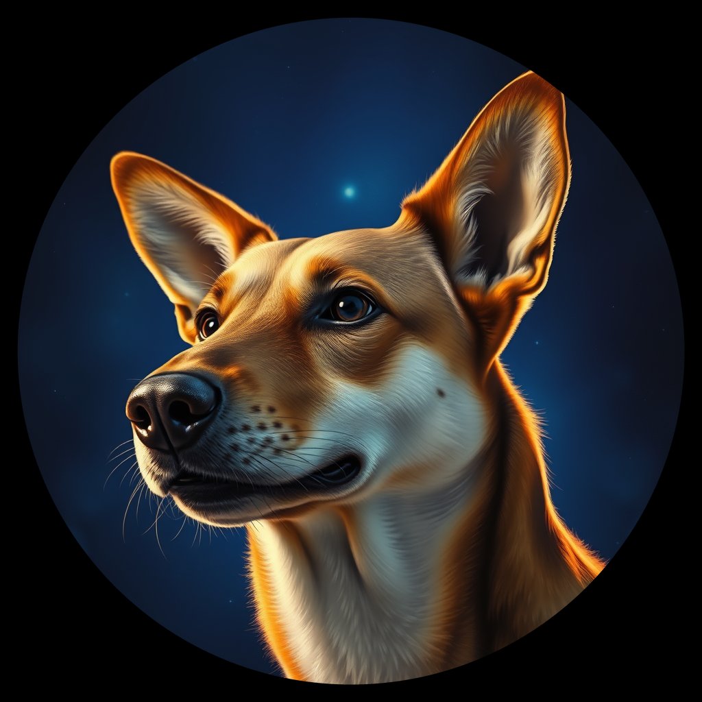 Cosmic medallion portrait of SOUTH_cd184, a Dingo South
