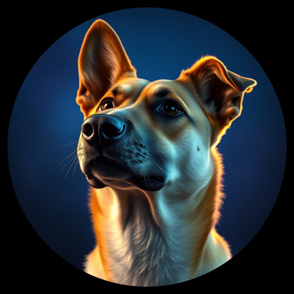 Cosmic medallion portrait of SOUTH_cd206, a Dingo South