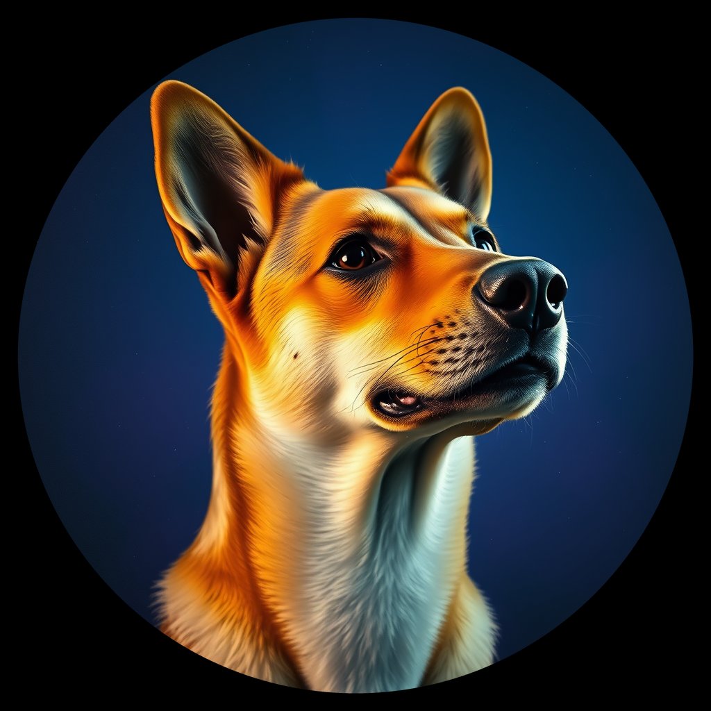Cosmic medallion portrait of SOUTH_cd244, a Dingo South