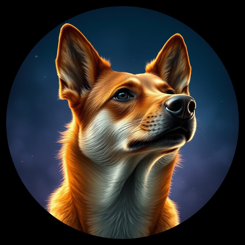 Cosmic medallion portrait of SOUTH_cd284, a Dingo South