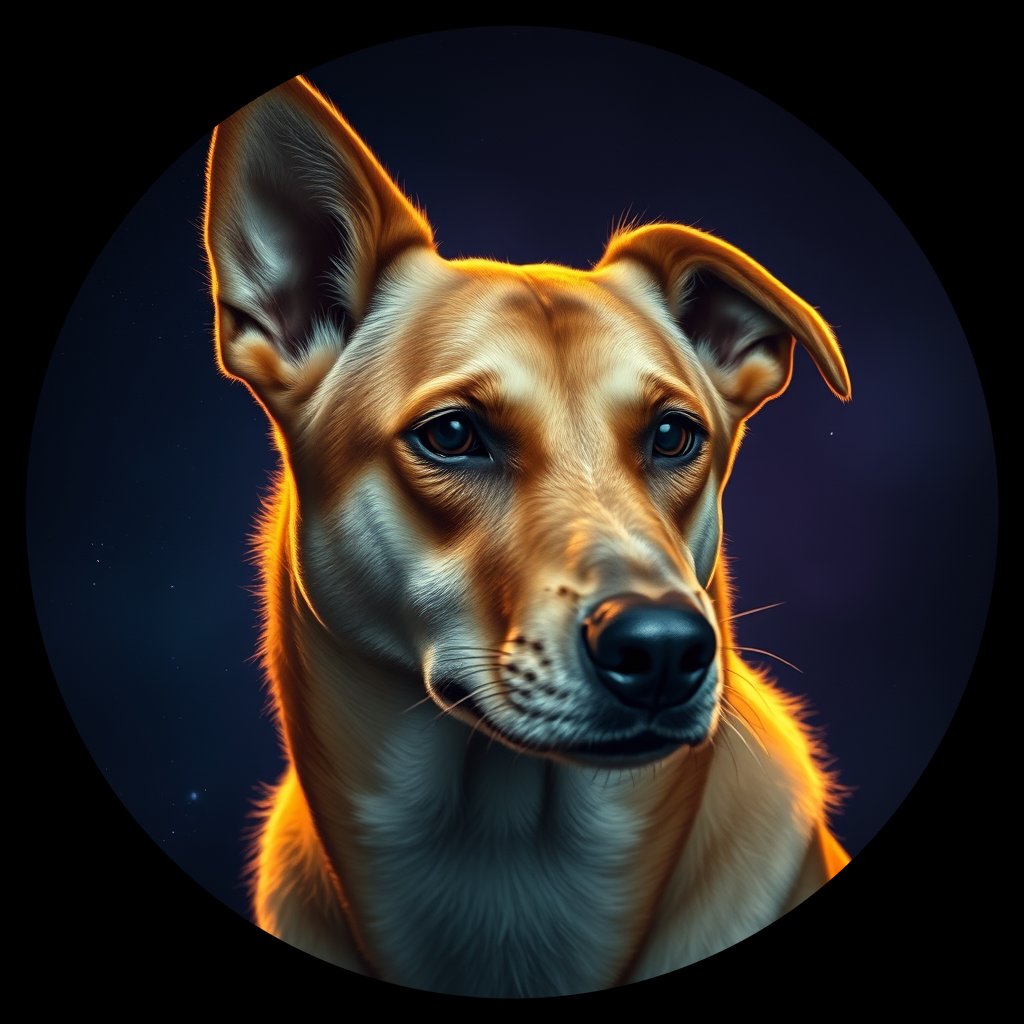 Cosmic medallion portrait of SOUTH_cd286, a Dingo South