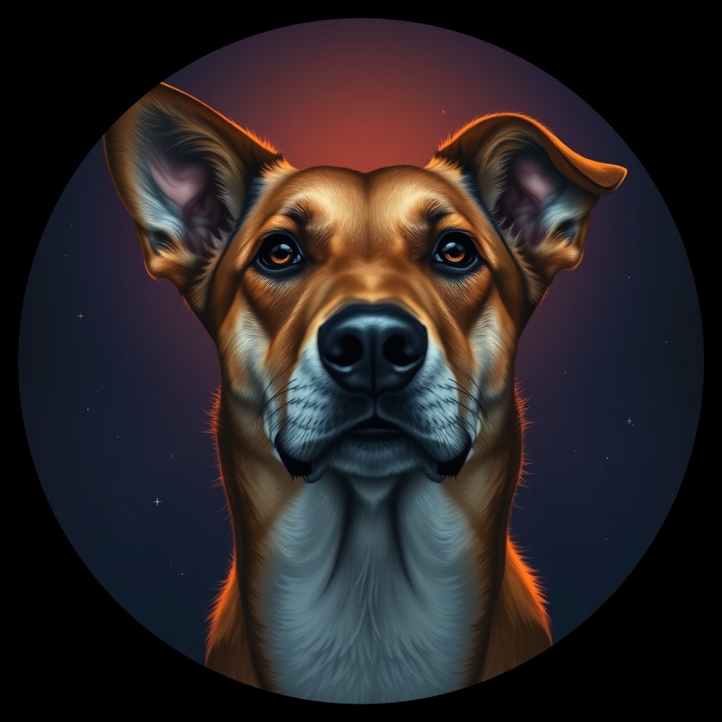 Cosmic medallion portrait of SOUTH_cd287, a Dingo South