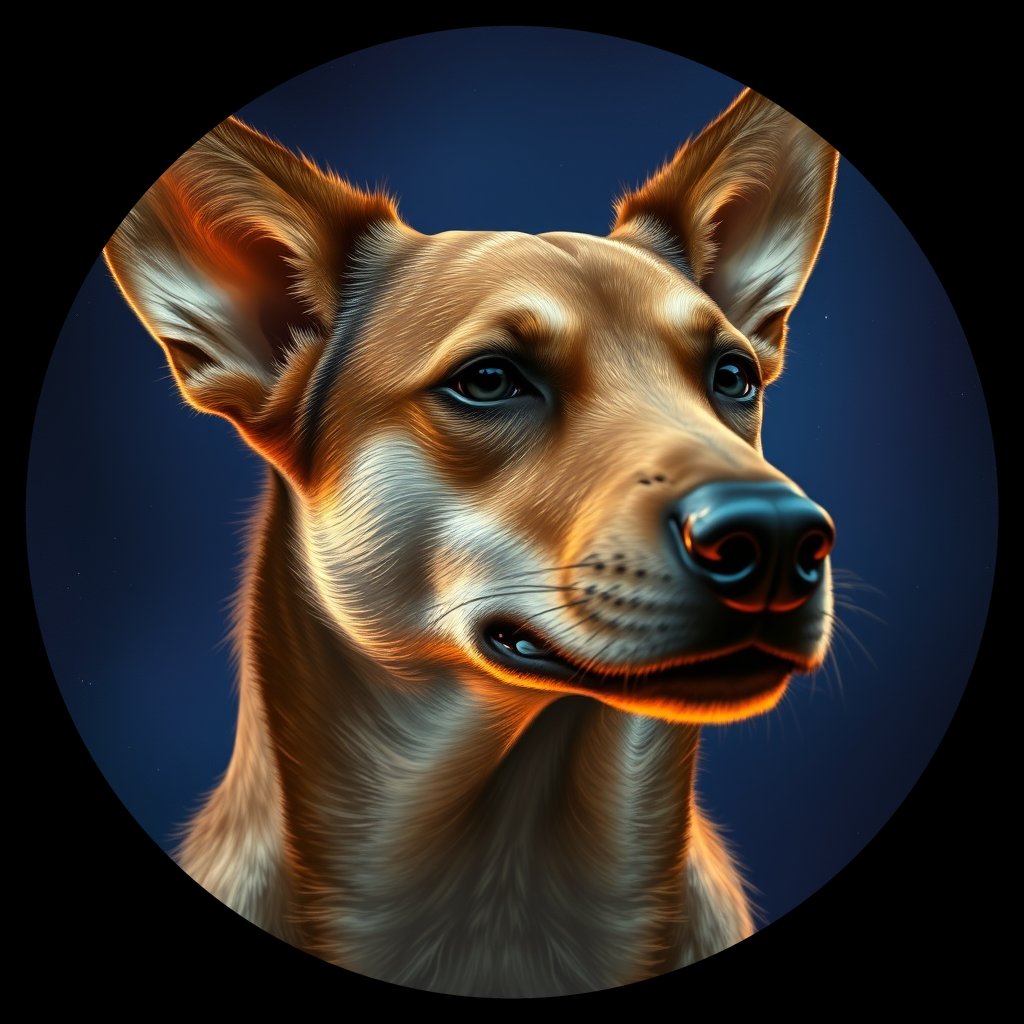 Cosmic medallion portrait of SOUTH_cd289, a Dingo South