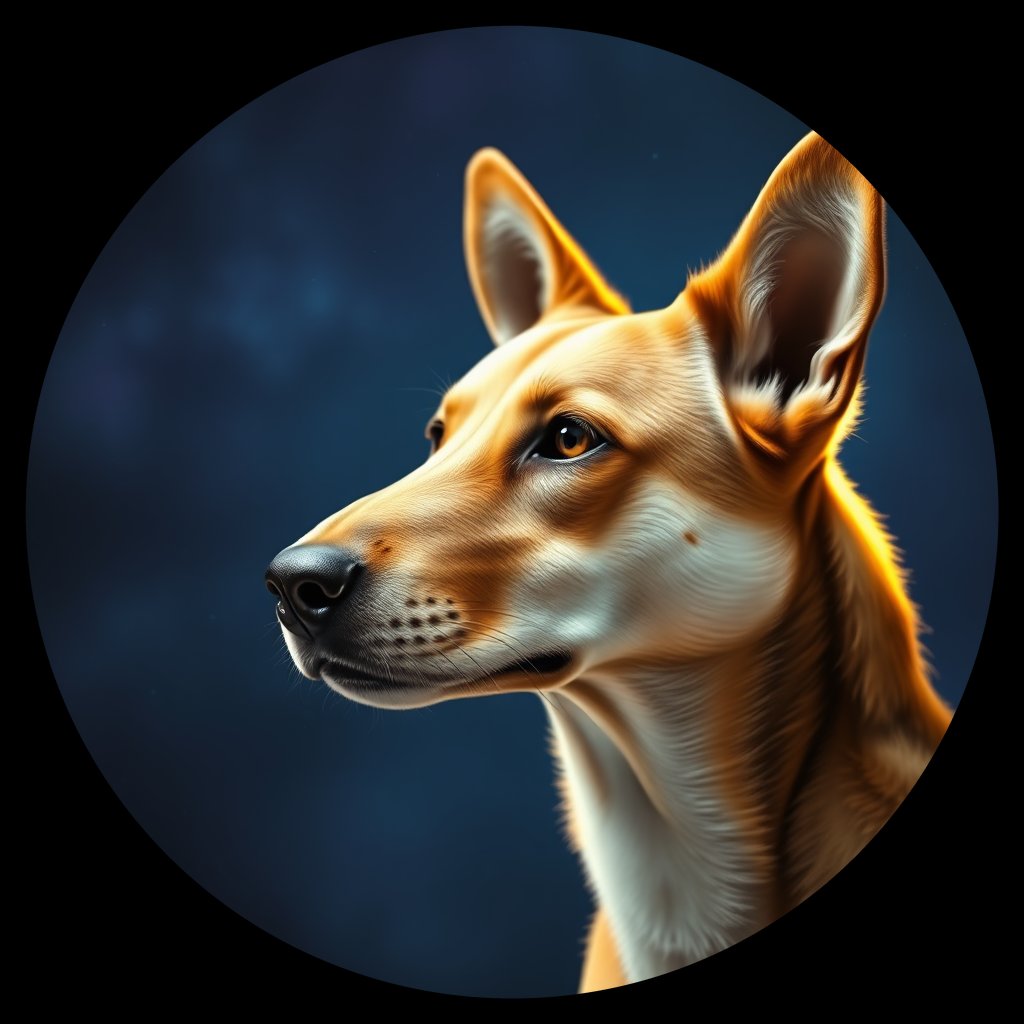 Cosmic medallion portrait of SOUTH_cd290, a Dingo South