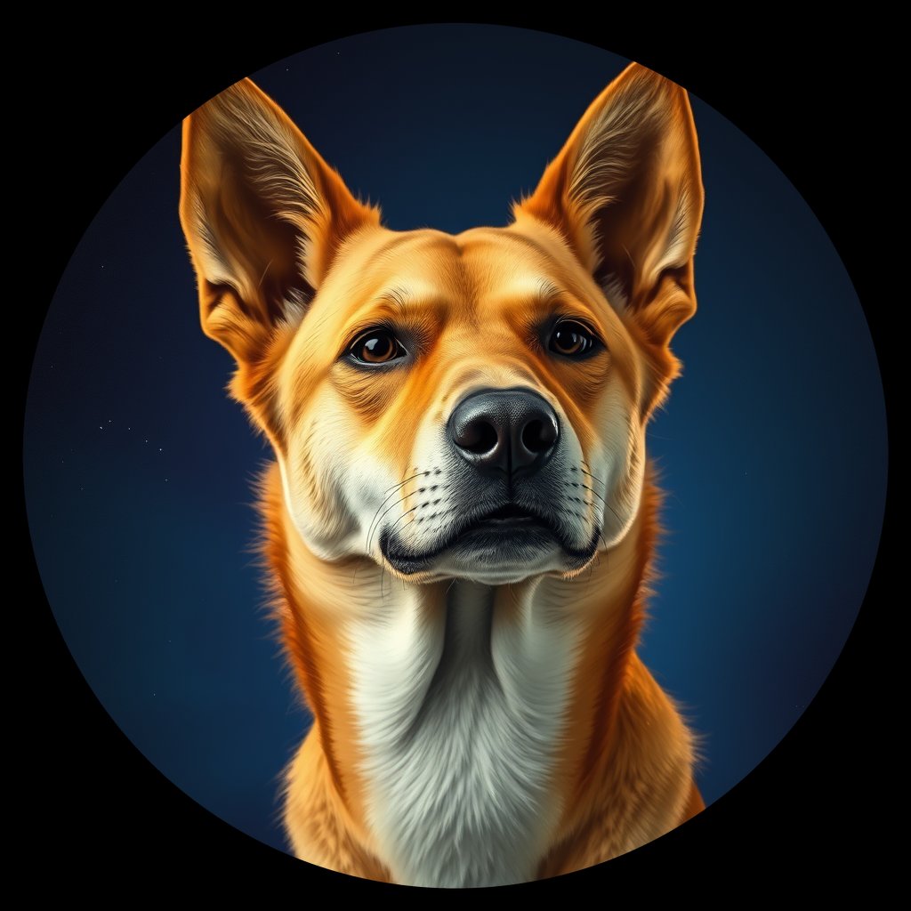 Cosmic medallion portrait of SOUTH_cd292, a Dingo South