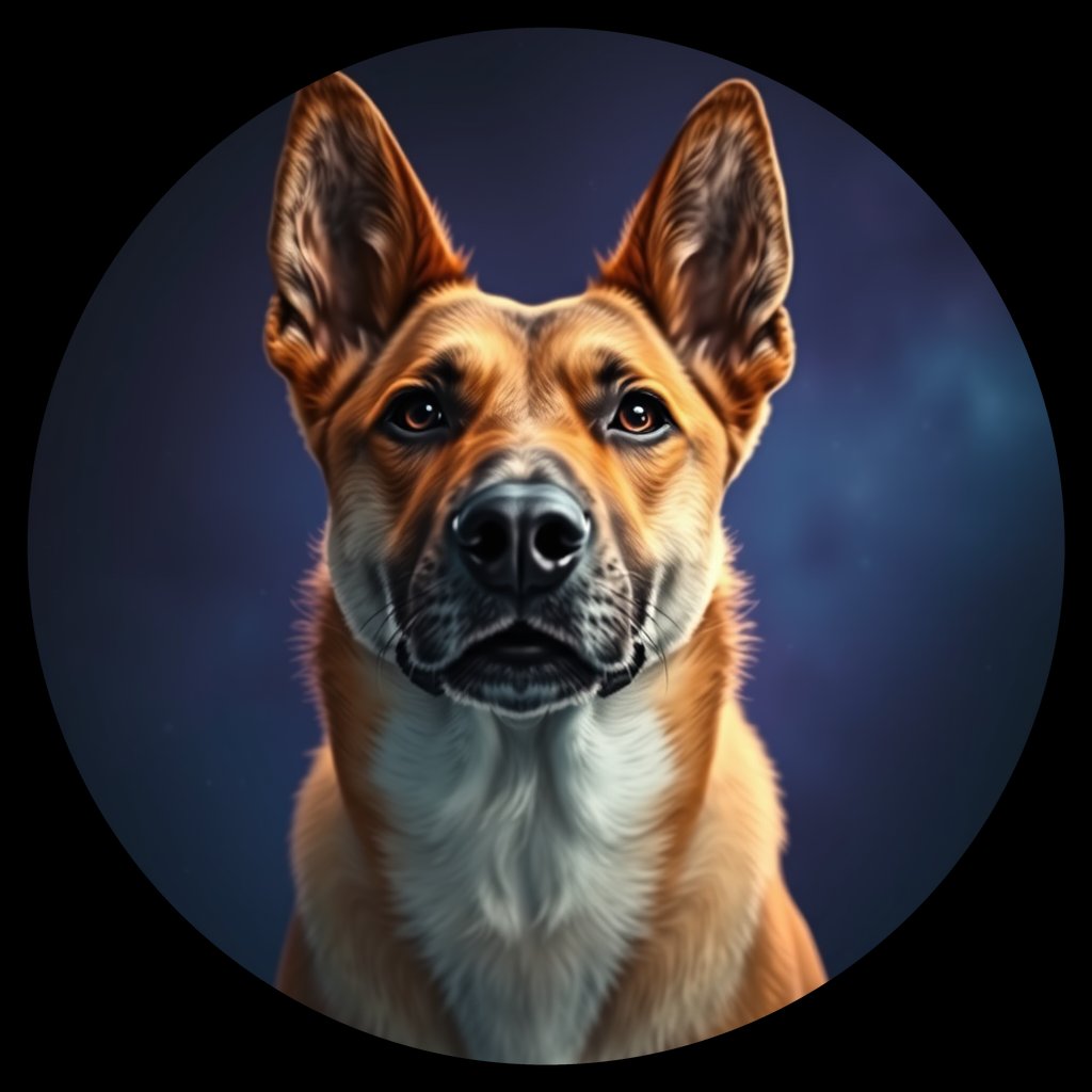 Cosmic medallion portrait of SOUTH_cd293, a Dingo South