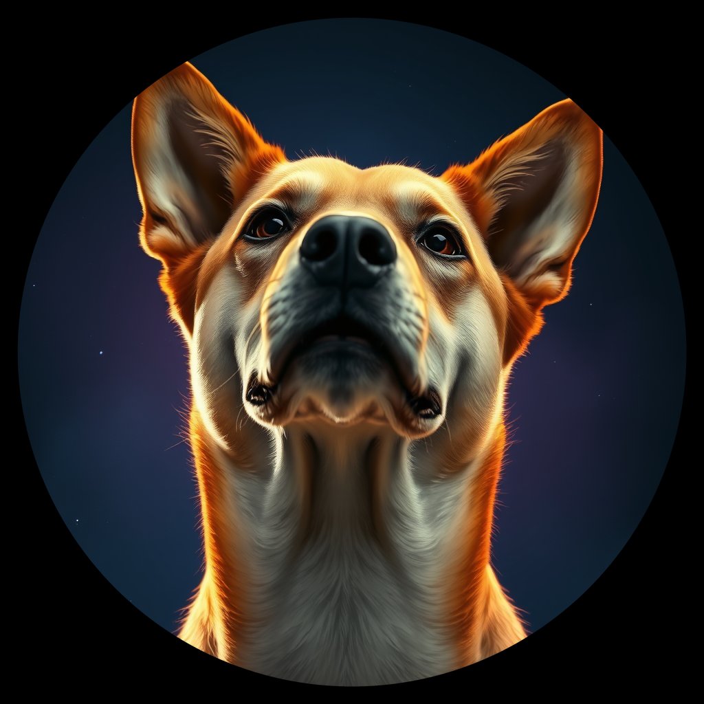 Cosmic medallion portrait of SOUTH_cd295, a Dingo South