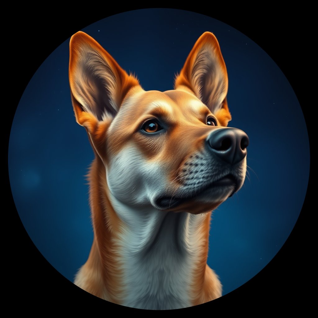 Cosmic medallion portrait of SOUTH_cd312, a Dingo South