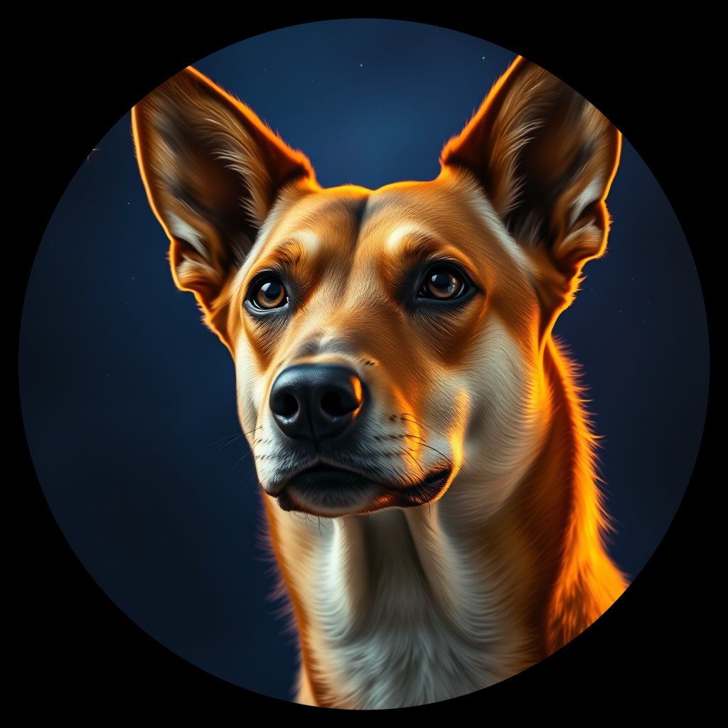 Cosmic medallion portrait of SOUTH_cd338, a Dingo South