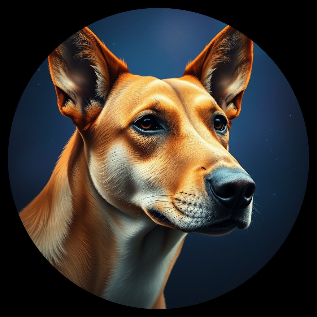 Cosmic medallion portrait of SOUTH_cd341, a Dingo South