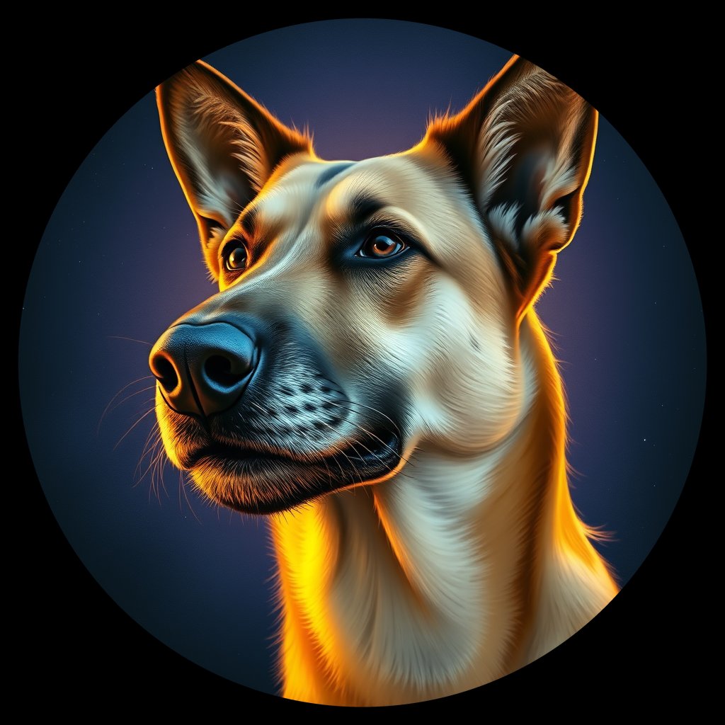 Cosmic medallion portrait of SOUTH_cd547, a Dingo South