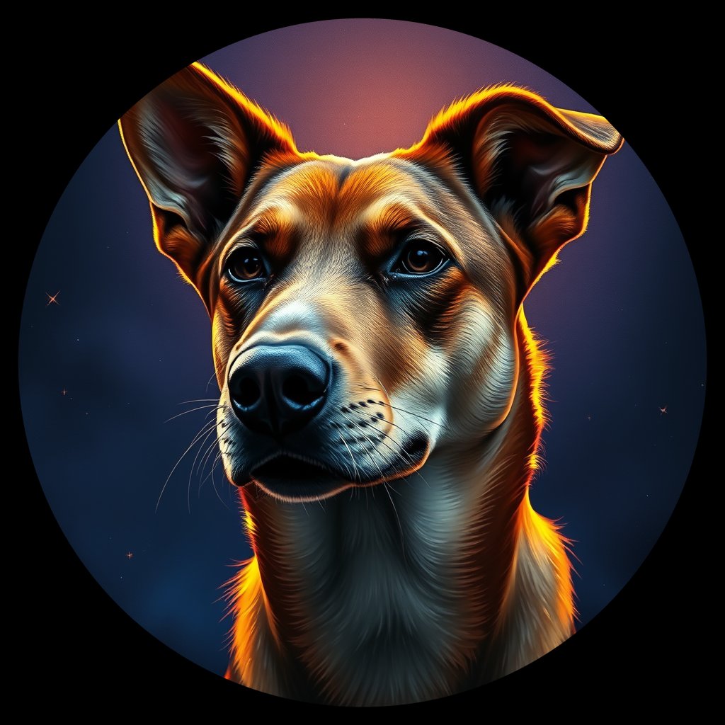 Cosmic medallion portrait of SOUTH_cd548, a Dingo South