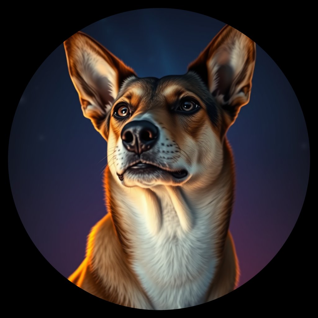 Cosmic medallion portrait of SOUTH_cd549, a Dingo South