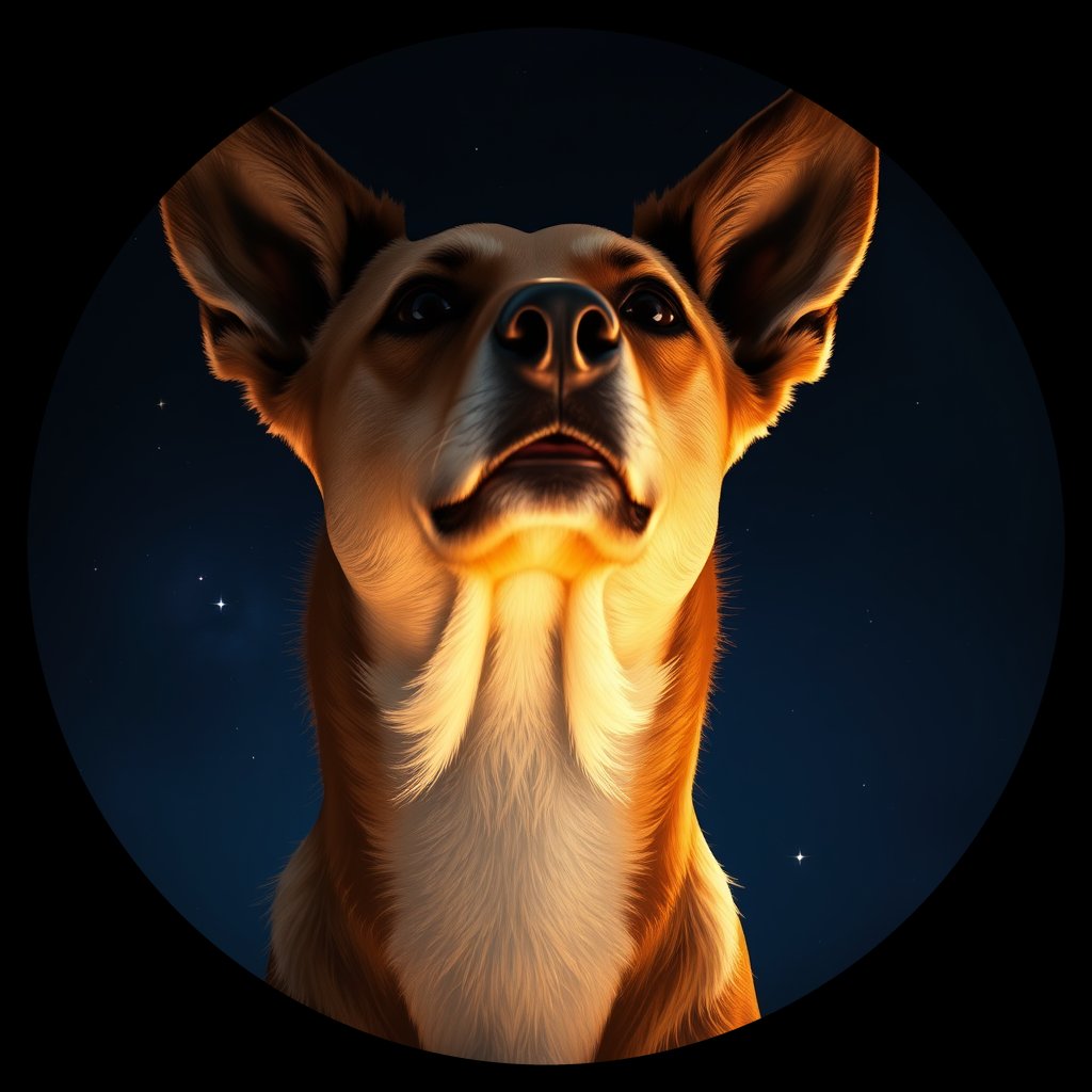 Cosmic medallion portrait of SOUTH_cd605, a Dingo South