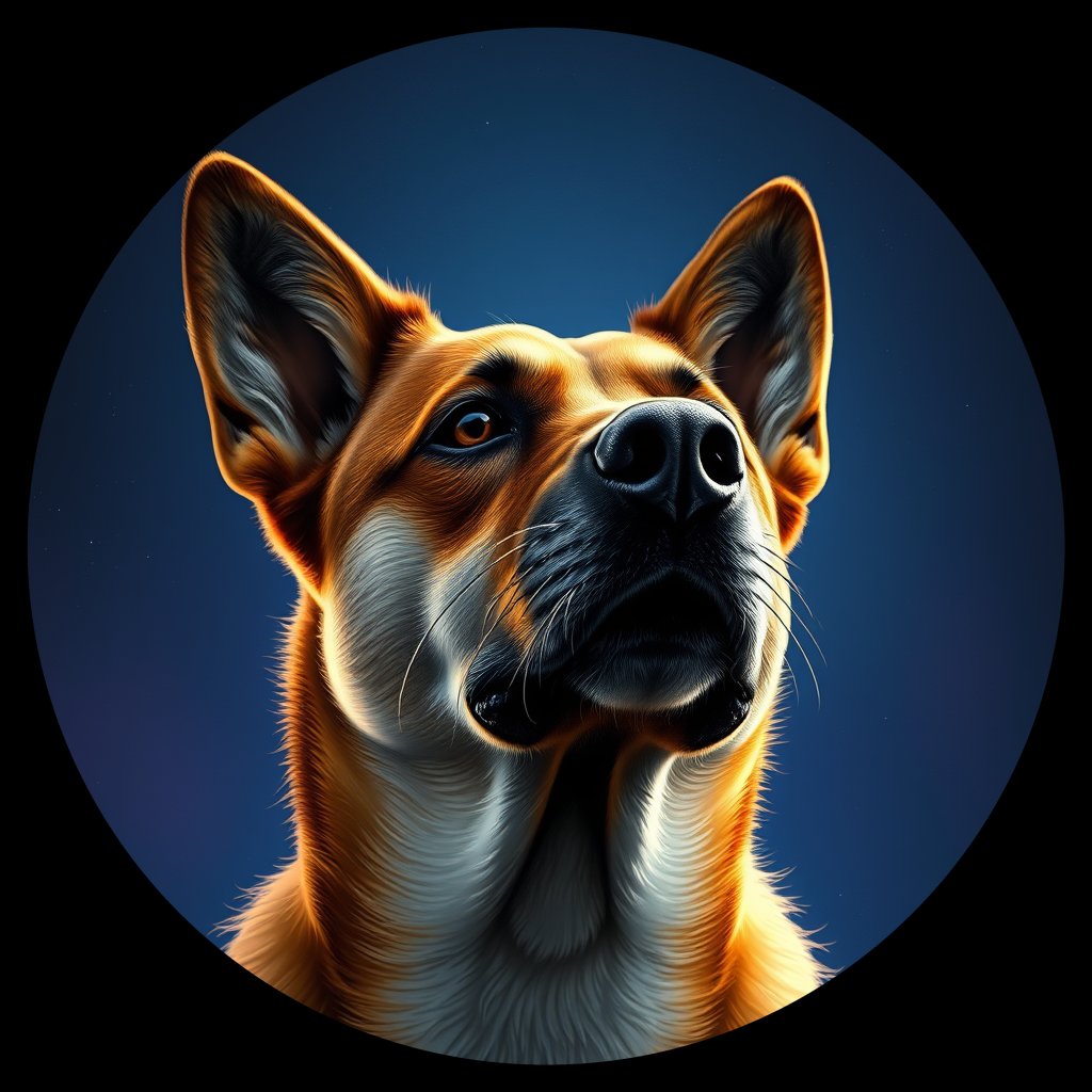 Cosmic medallion portrait of SOUTH_cd617, a Dingo South