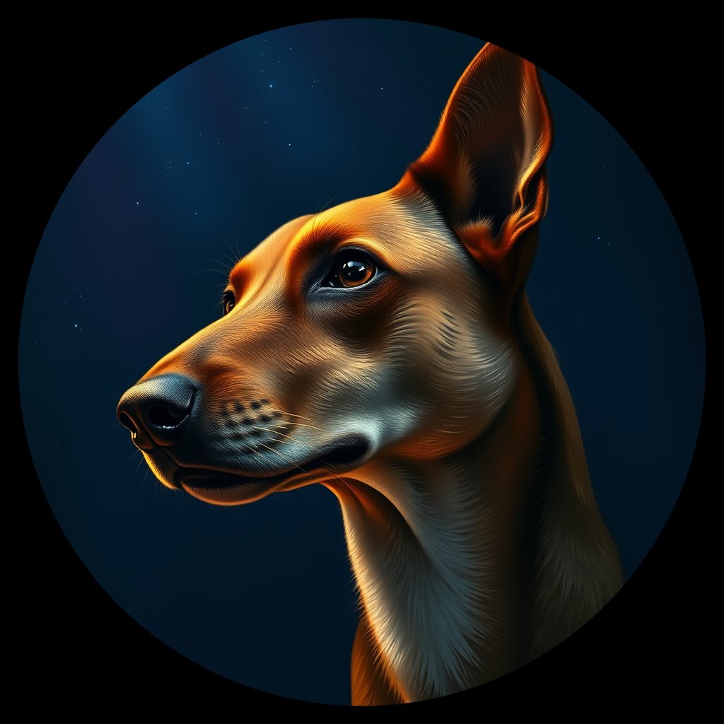Cosmic medallion portrait of SOUTH_cd639, a Dingo South