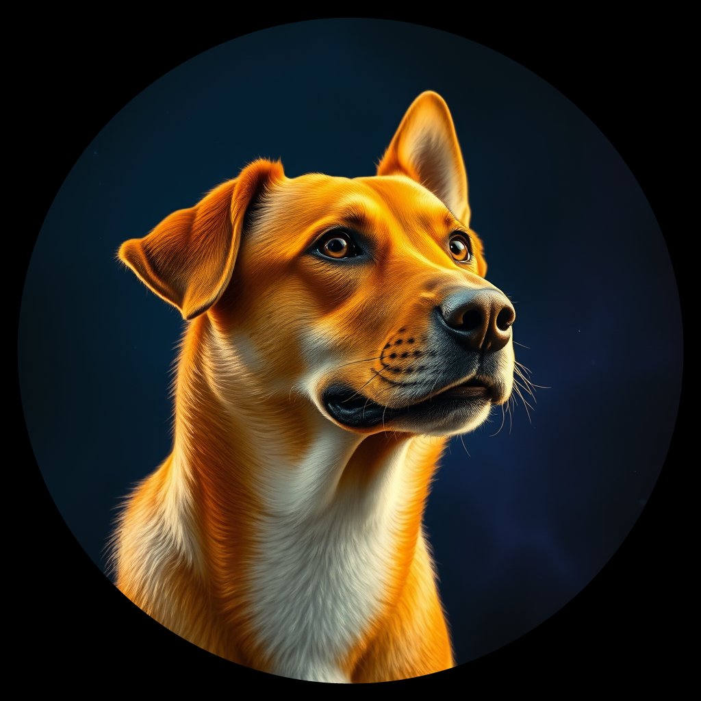 Cosmic medallion portrait of SOUTH_cd646, a Dingo South