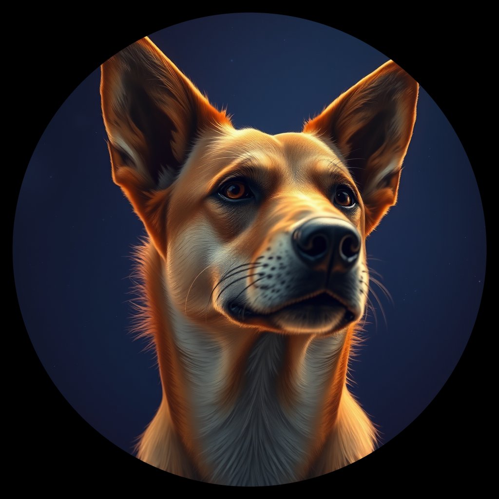 Cosmic medallion portrait of SOUTH_cd651, a Dingo South