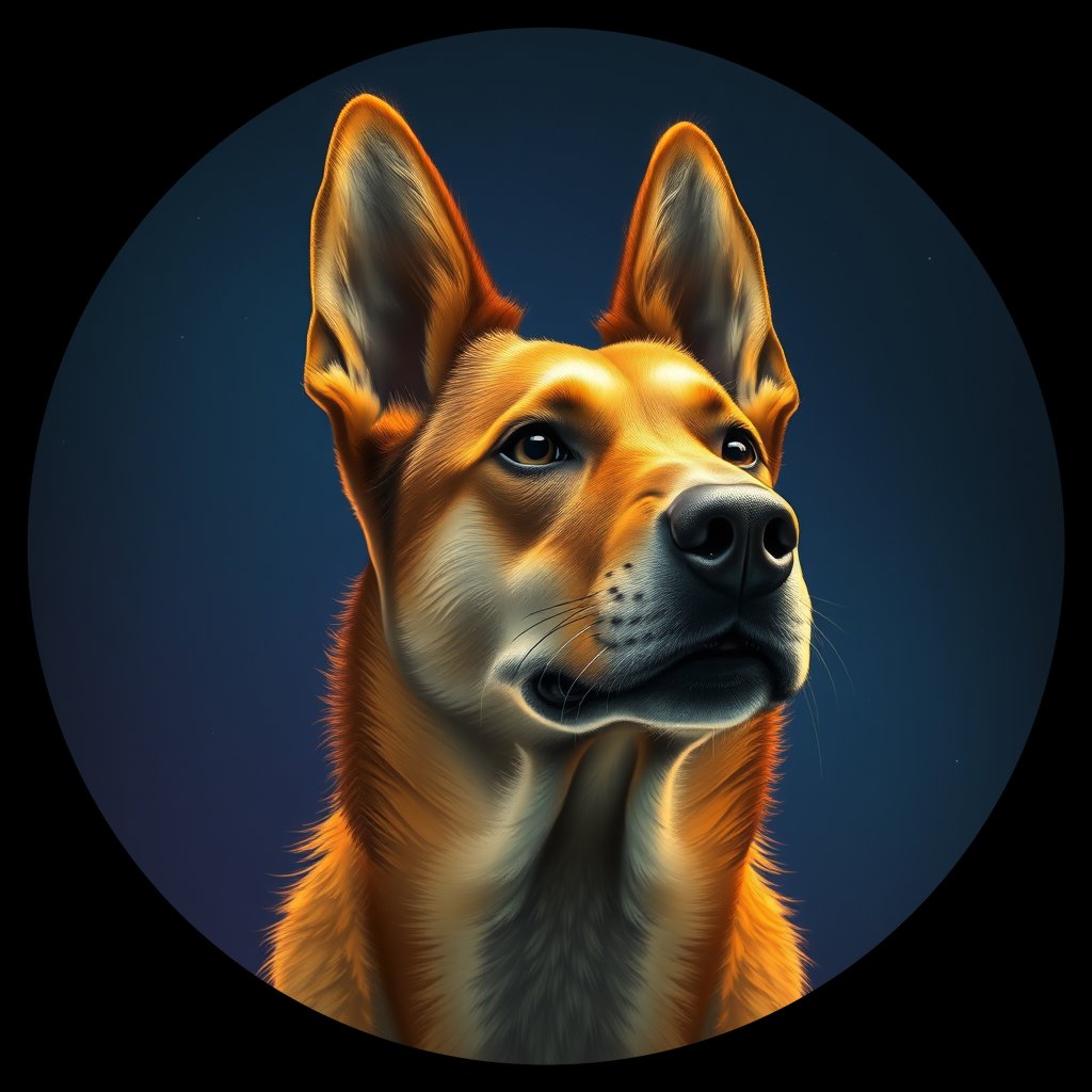 Cosmic medallion portrait of SOUTH_cd672, a Dingo South