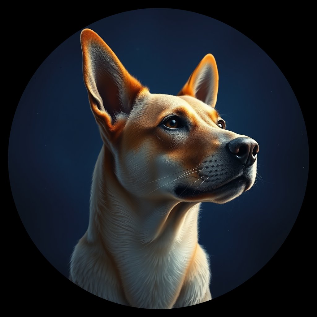 Cosmic medallion portrait of SOUTH_cd673, a Dingo South