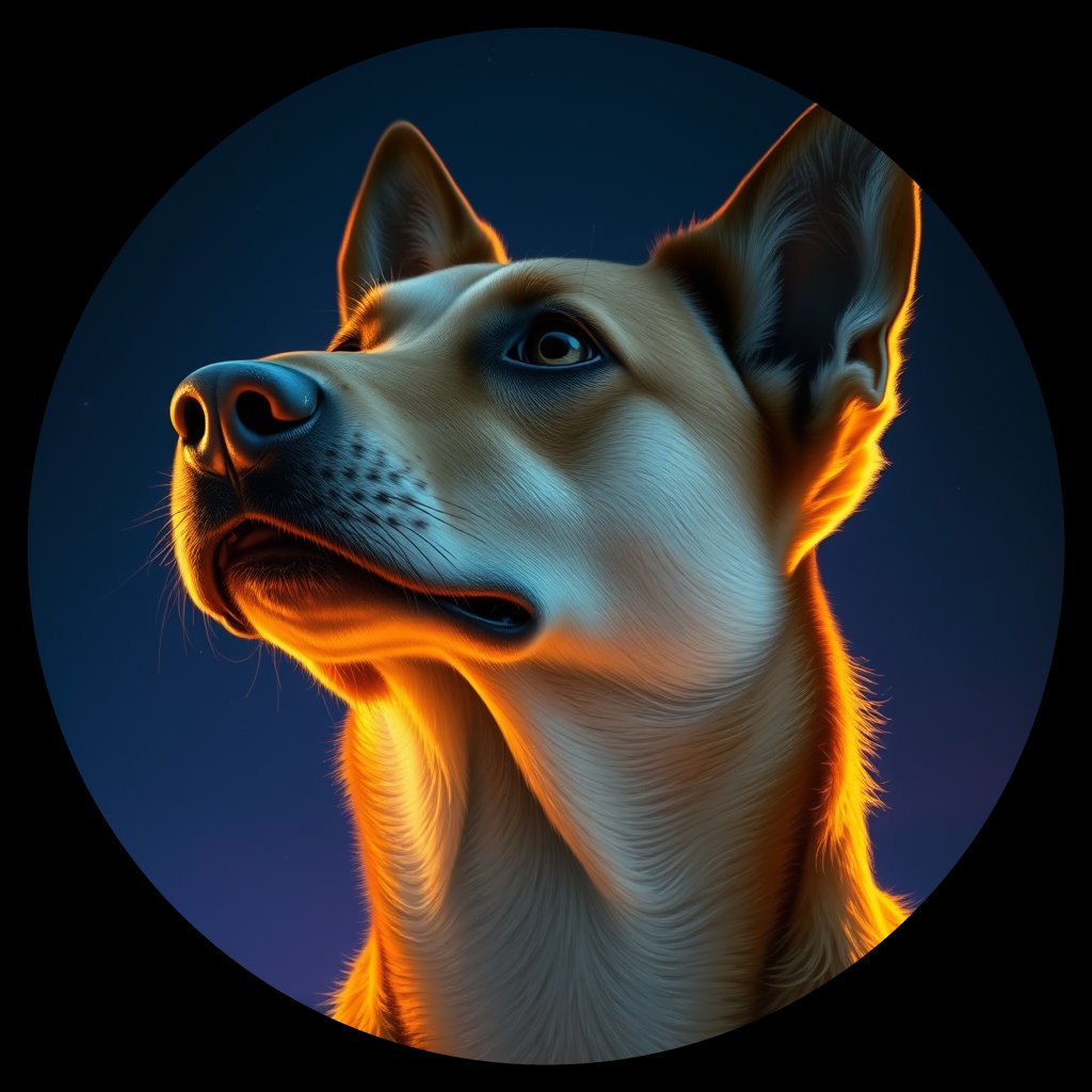 Cosmic medallion portrait of SOUTH_cd674, a Dingo South