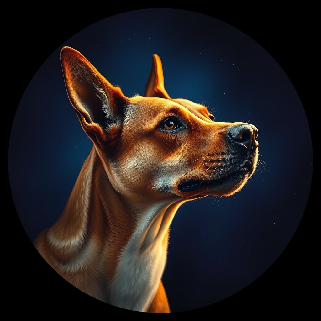 Cosmic medallion portrait of SOUTH_cd678, a Dingo South