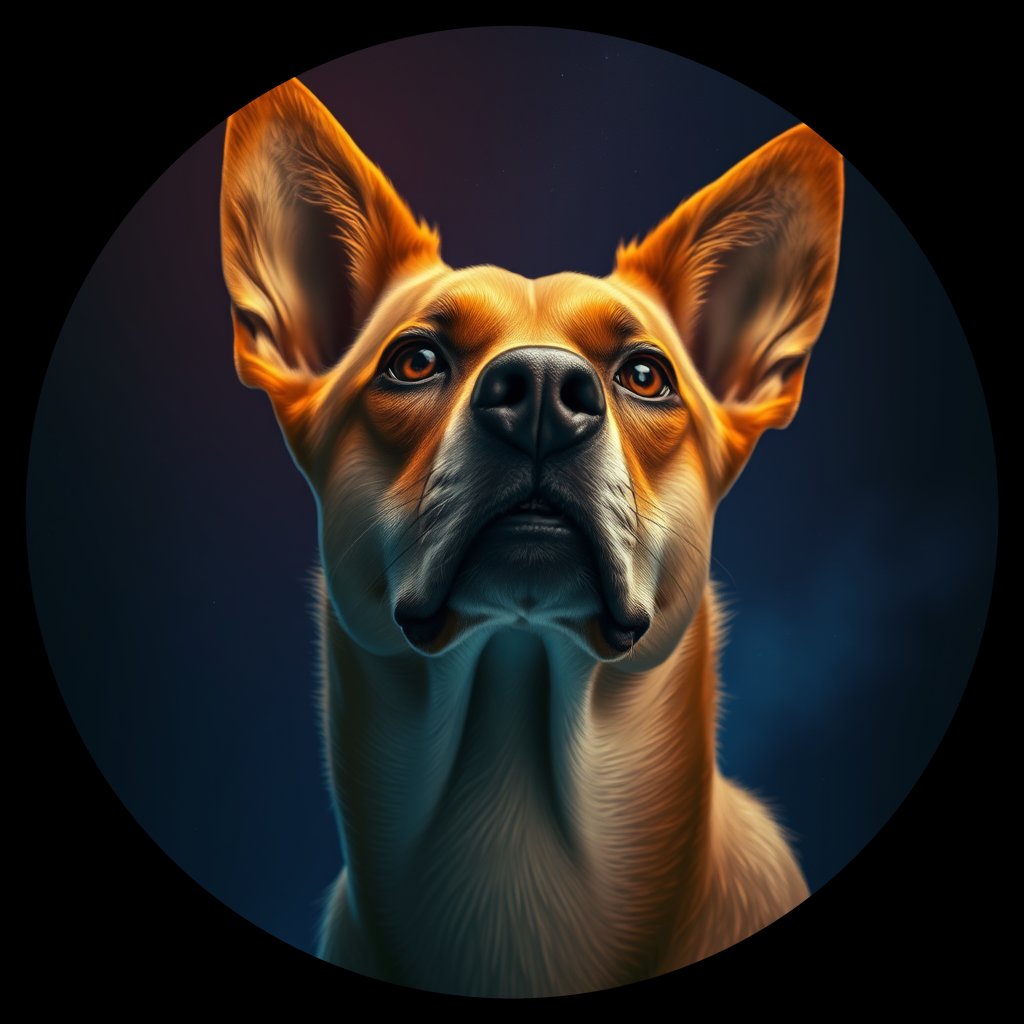 Cosmic medallion portrait of SOUTH_cd683, a Dingo South